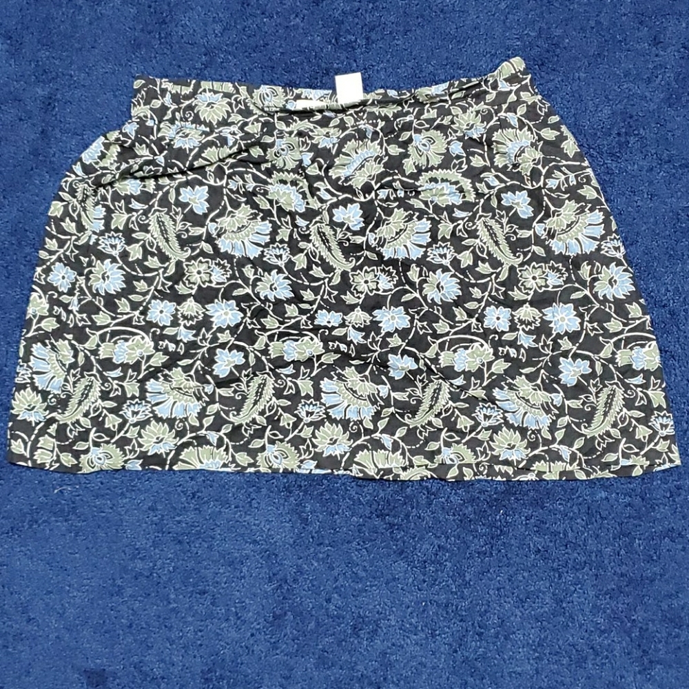 LINEN BLEND PULL ON SKIRT